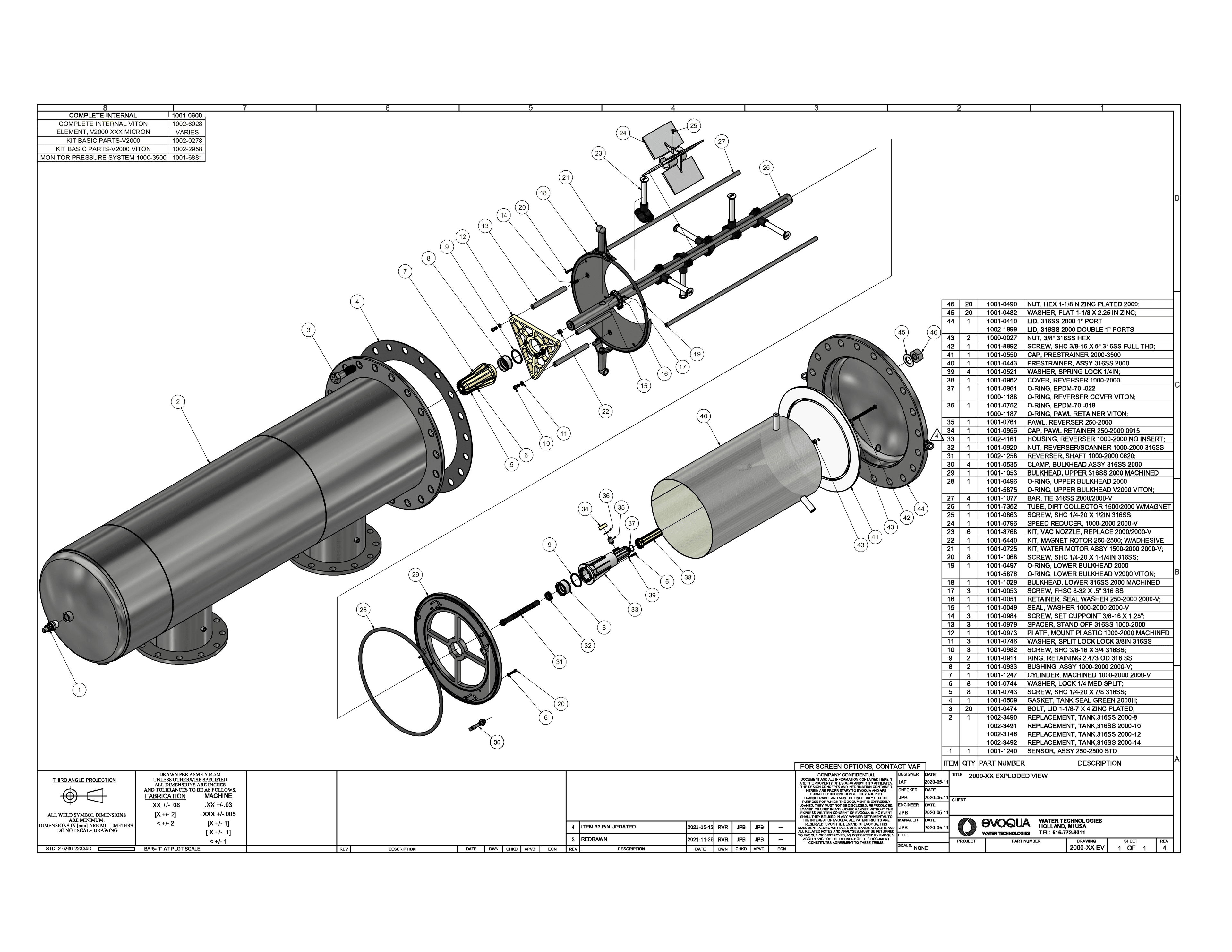 Exploded view of the V-2000